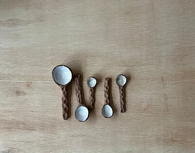 Ceramic Spoon, handmade spoon, appetizer spoon, salt spoon, pottery spoon