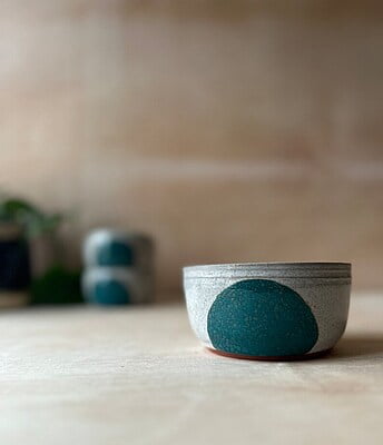 Handmade ceramic bowl, cereal bowl, oatmeal bowl, turquoise bowl